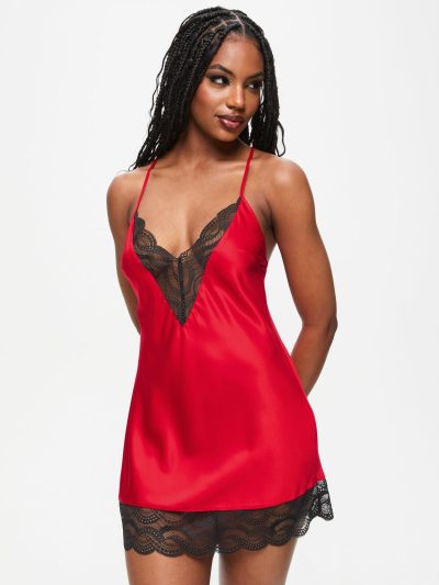 Adoration Chemise Black/Red | Babydolls & Camis Babydolls & Camis Babydolls & Camis