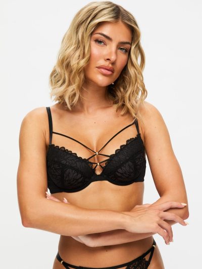 Adorn Me Padded Plunge Bra Black | Bras Bras Black