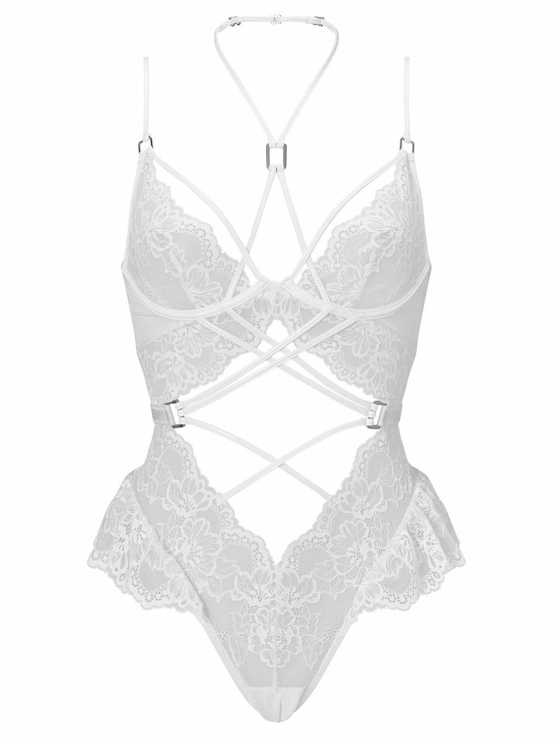 Affectionate Crotchless Body Ivory | See Through Lingerie Bodies Ivory