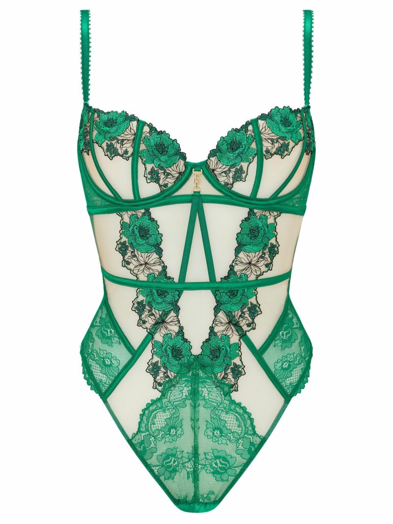 Caged Rose Non Padded Body Dark Green | Bodies Bodies Bodies