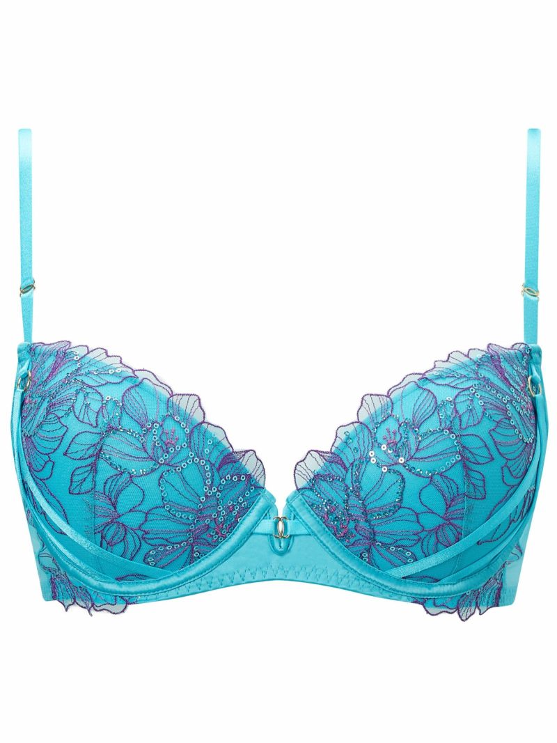 Camille Padded Plunge Bra Turquoise | Bras Bras Bras