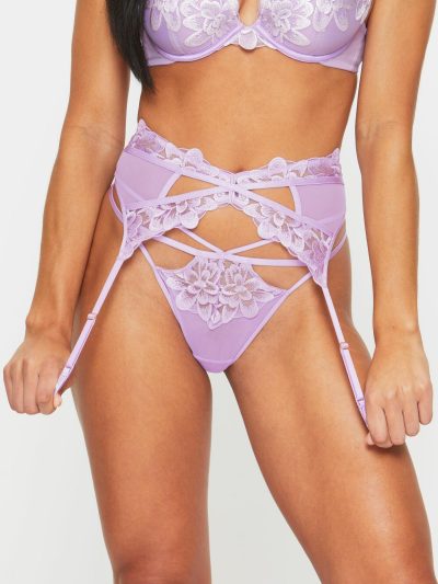 Cherishing Suspender Belt Lilac | Suspender Belts & Waspies Lingerie Lilac