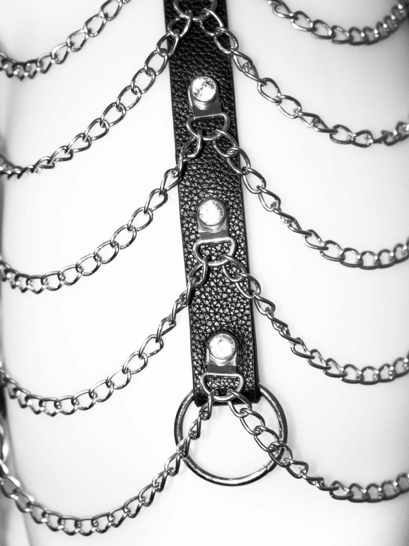 Diamante And Chain Skirt Harness Black | Harnesses Bondage Black