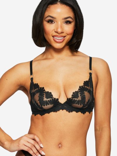 Elated Non Padded Plunge Bra Black | Bras Bras Black