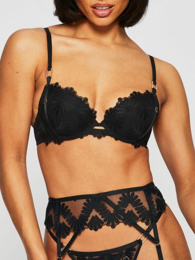 Elated Padded Plunge Bra Black | Bras Bras Black