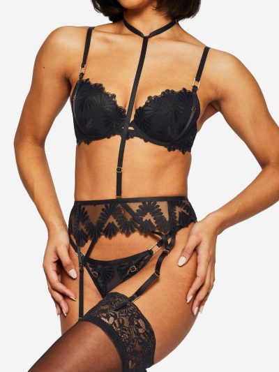 Elated Suspender Belt Black | Suspender Belts & Waspies Lingerie Black