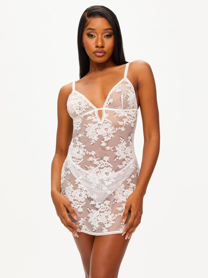 Enlightening Chemise Ivory | See Through Lingerie Babydolls & Camis Ivory