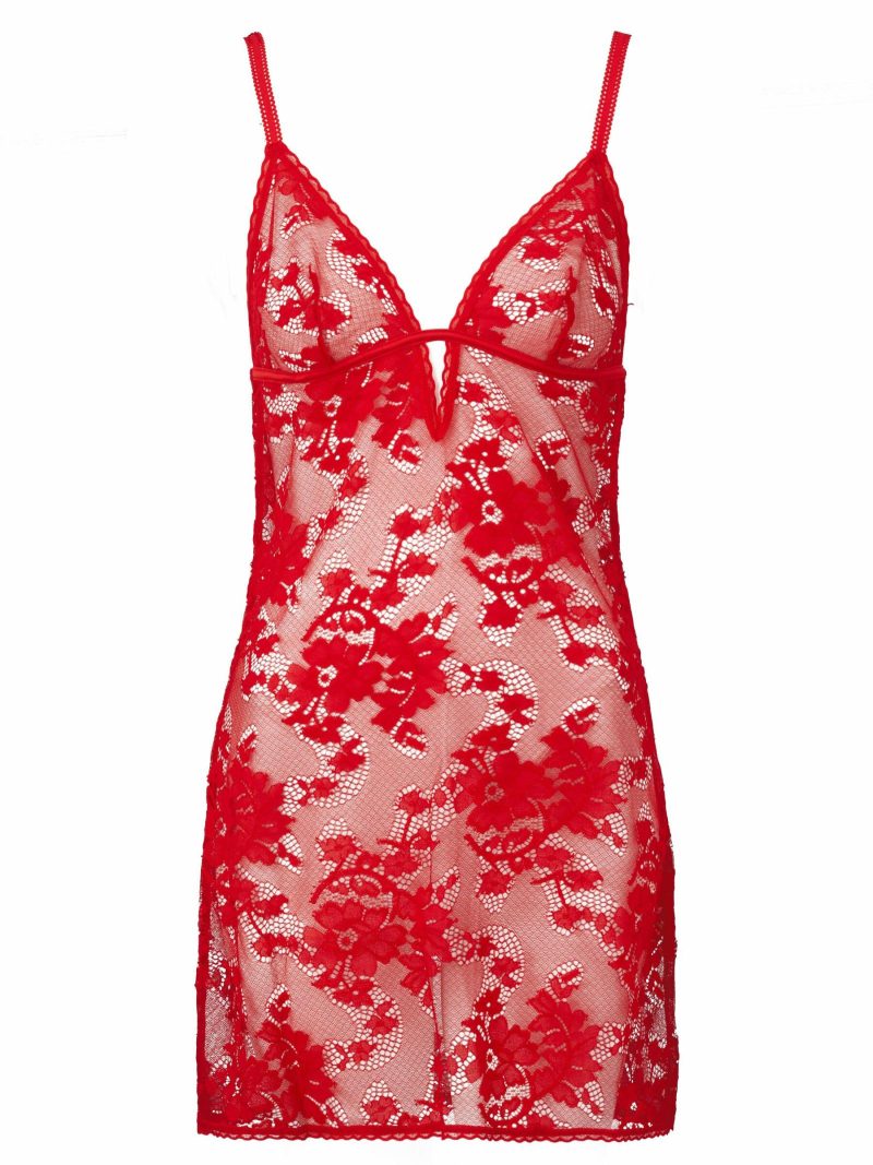 Enlightening Chemise Red | See Through Lingerie Babydolls & Camis Red