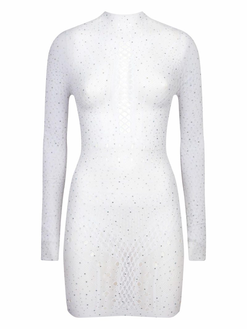 Jewelled Janelle Dress White | See Through Lingerie Erotic See Through Lingerie