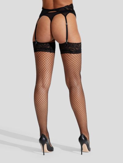 Lace Top Fishnet Stocking Black | Stockings Lingerie Black