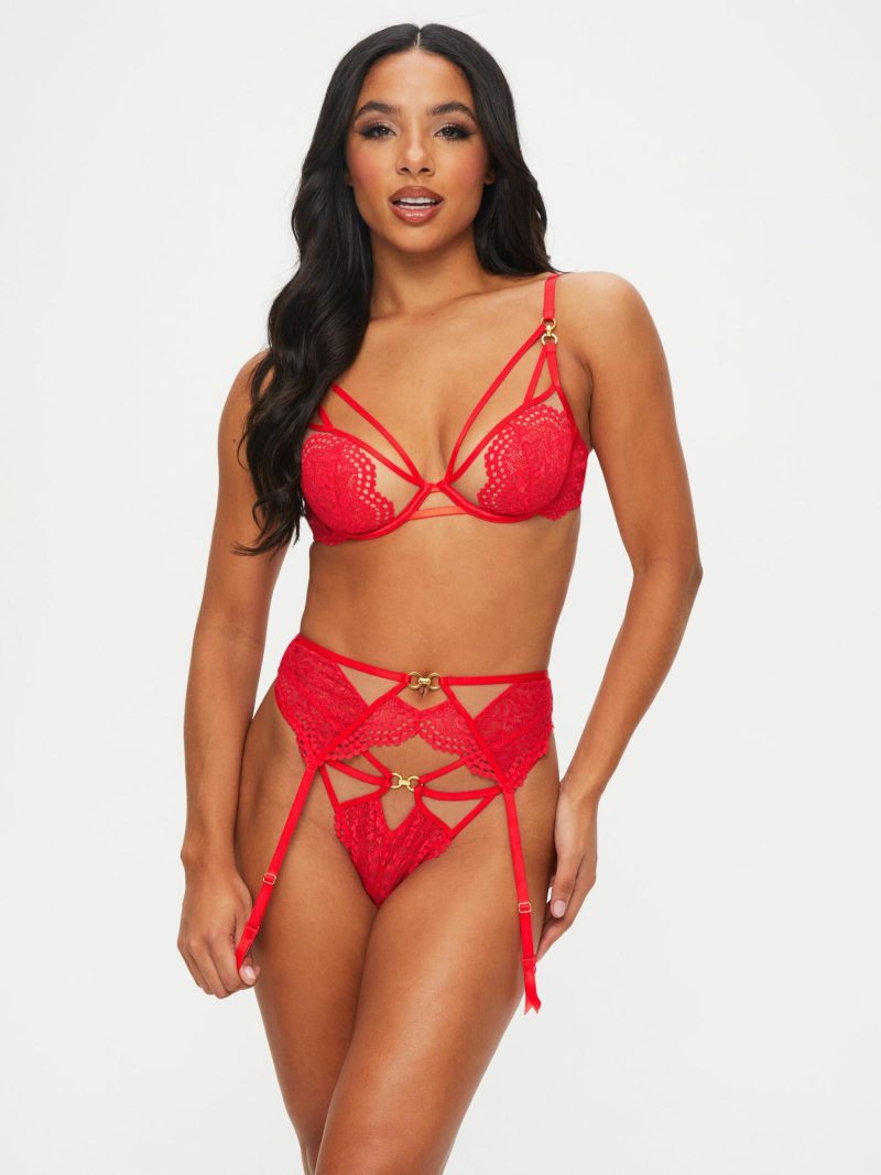 Lovers Lace Suspender Belt Red | Suspender Belts & Waspies Everyday Lingerie Everyday Lingerie