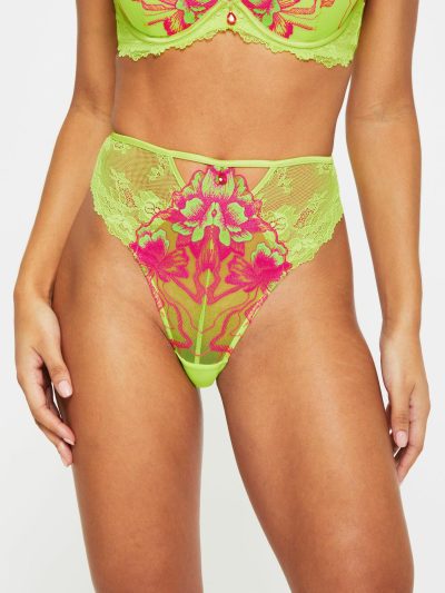 Luminescent High Waist Brazilian Lime | Knickers & Thongs Knickers & Thongs Knickers & Thongs