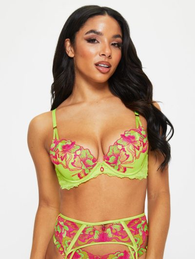 Luminescent Padded Plunge Bra Lime | Bras Bras Bras