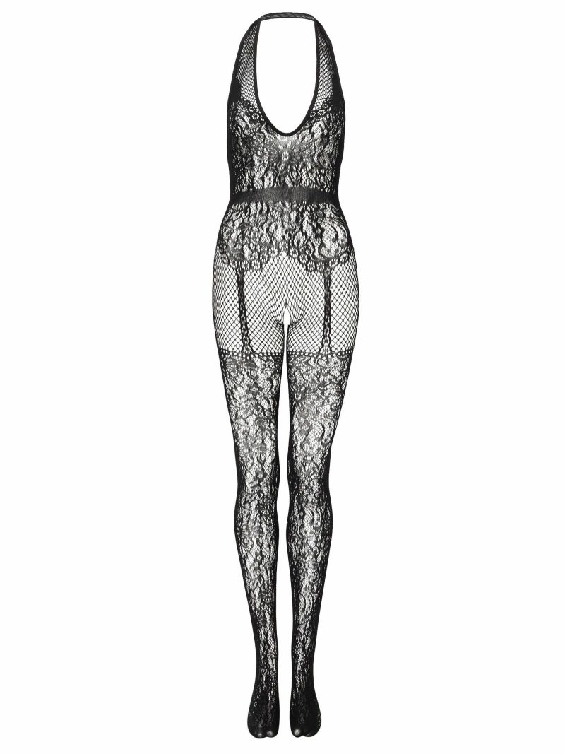 Mia Crotchless Bodystocking Black | See Through Lingerie Bodystockings Black