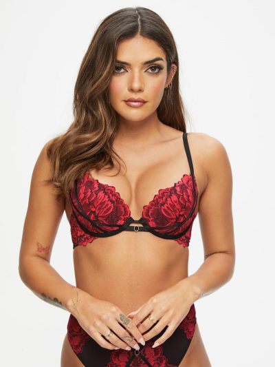 Nightfall Padded Plunge Bra Black/Red | Bras Bras Black