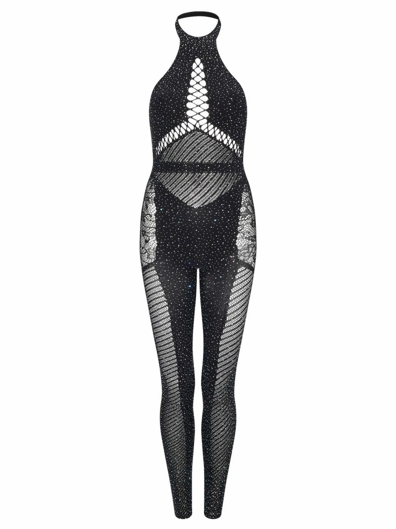 Paisley Jumpsuit Black | Bodystockings Bodystockings Black