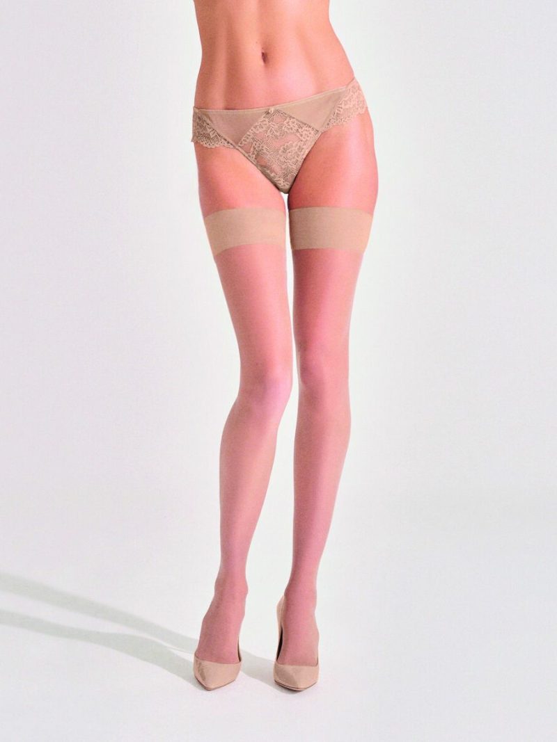 Plain Top Hold Ups Nude 01 | Stockings Lingerie Nude 01