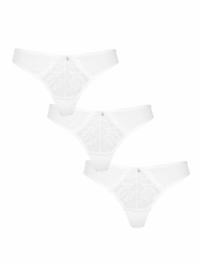 Sexy Lace Planet 3 Pack Thongs White | Everyday Lingerie Everyday Lingerie Everyday Lingerie