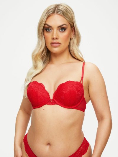 Sexy Lace Planet Moulded Boost Bra Red | Bras Bras Bras