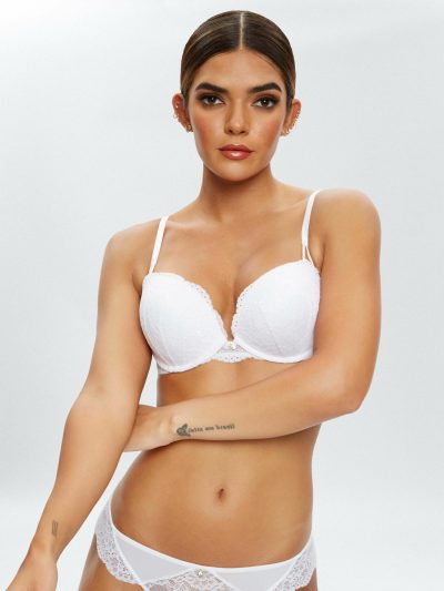 Sexy Lace Planet Moulded Boost Bra White | Bras Bras Bras