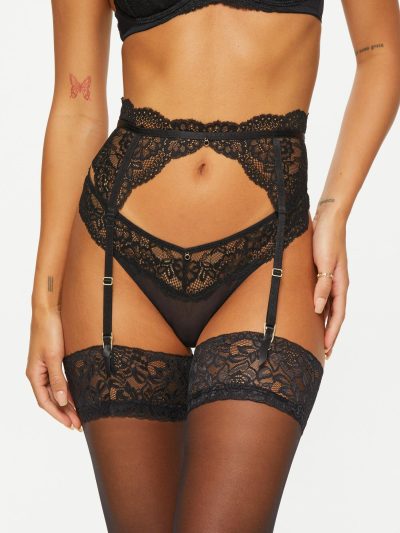 Sexy Lace Planet Suspender Belt Black | Suspender Belts & Waspies Everyday Lingerie Black