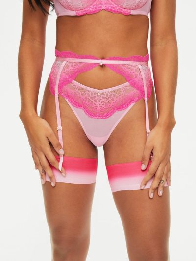 Sexy Lace Planet Suspender Belt Pale Pink | Suspender Belts & Waspies Lingerie Pale Pink