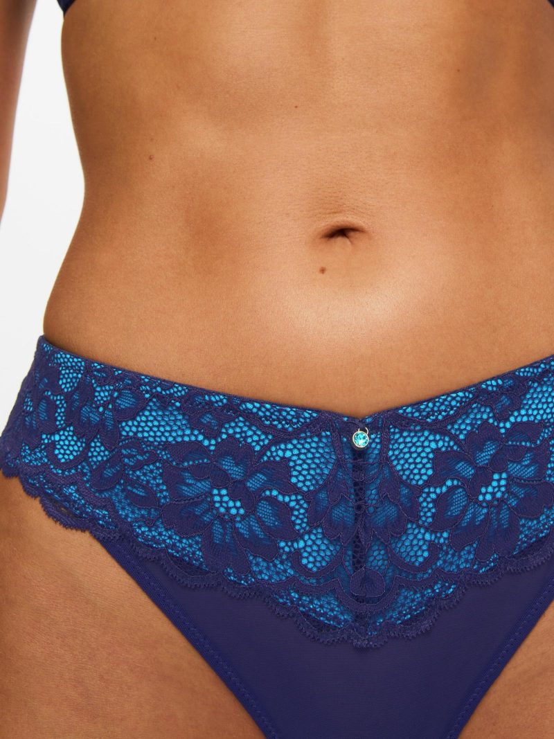 Sexy Lace Planet Thong Dark Blue | Knickers & Thongs Knickers & Thongs Dark Blue