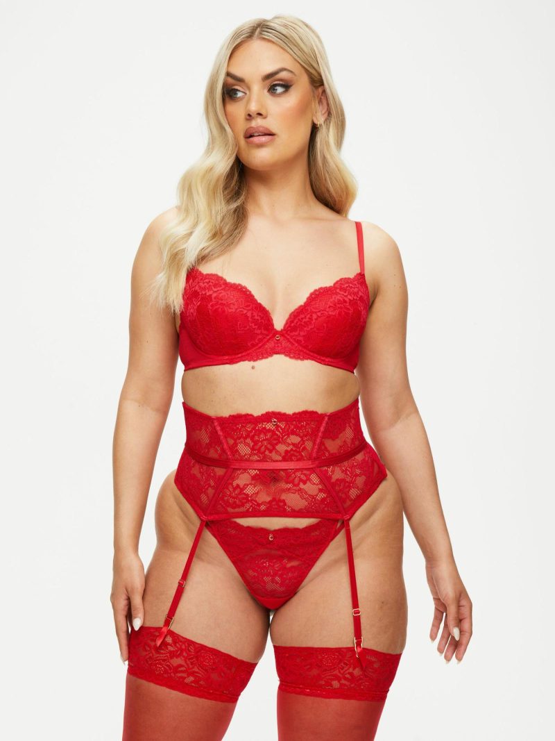 Sexy Lace Planet Waspie Red | Suspender Belts & Waspies Everyday Lingerie Everyday Lingerie