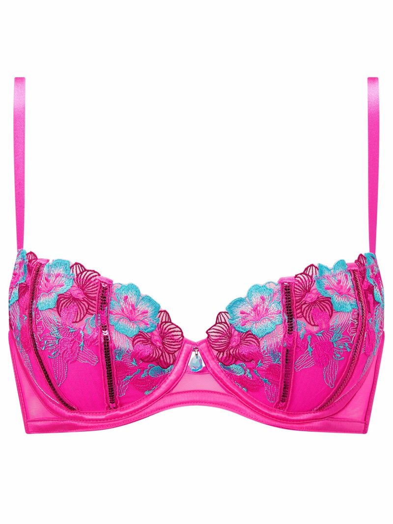 Shimmering Half Padded Balcony Bra Bright Pink | Bras Bras Bras