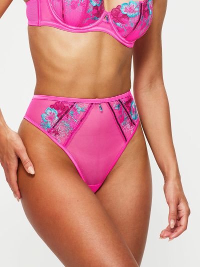 Shimmering High Waist Brazilian Bright Pink | Lingerie Sets Knickers & Thongs Bright Pink