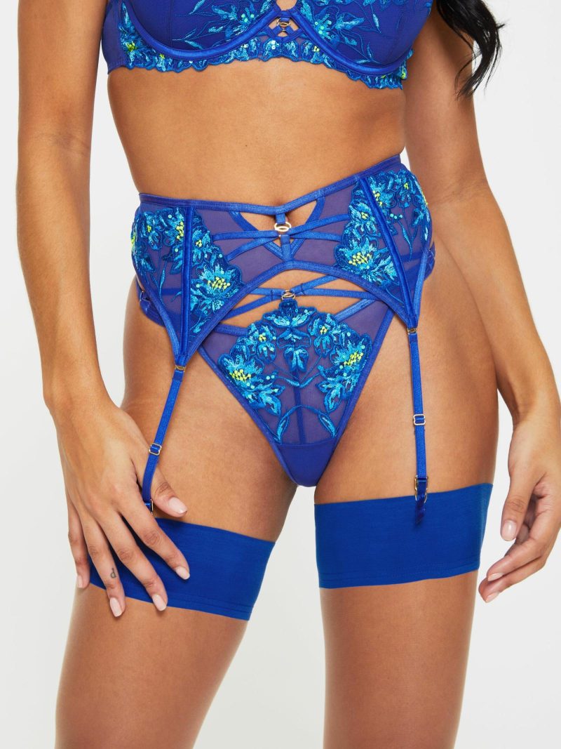 Surreal Suspender Belt Cobalt | Suspender Belts & Waspies Lingerie Cobalt