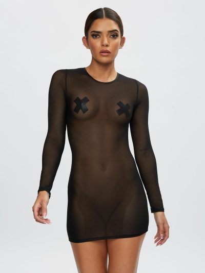 The Visionary Long Sleeve Dress Black | Bondage Clothing Bondage Black