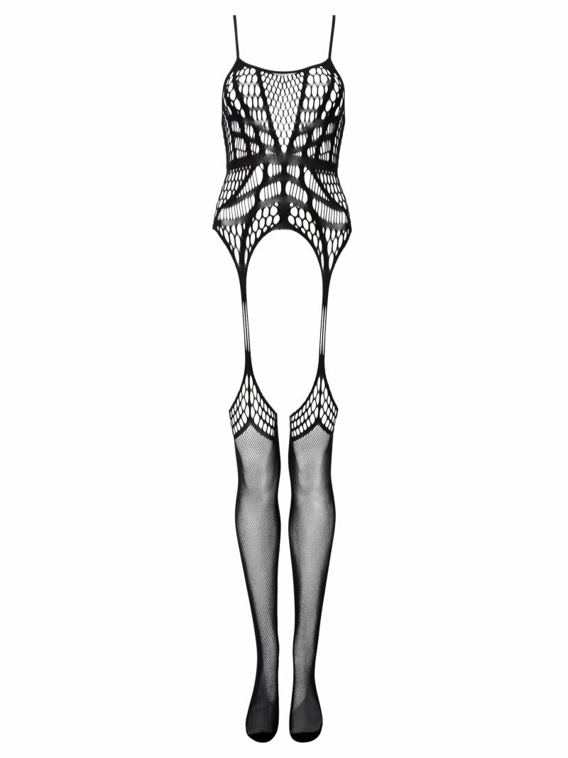 Unnerving Crotchless Bodystocking Black | Crotchless Lingerie Bodystockings Black