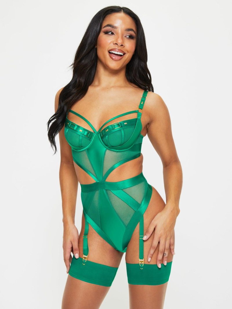 Vanquished Non Padded Plunge Body Dark Green | Bodies Bodies Bodies