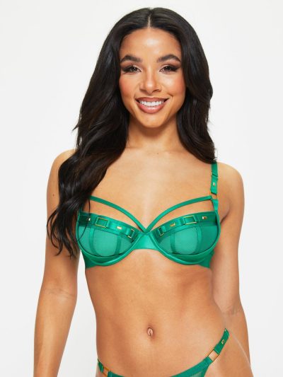 Vanquished Non Padded Plunge Bra Dark Green | Bras Bras Bras