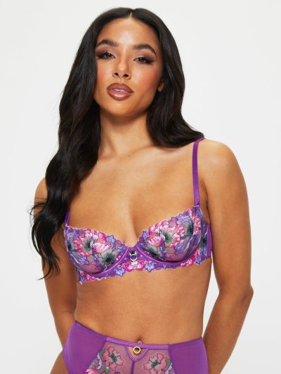 Wildflower Non Padded Plunge Bra Bright Purple | Bras Bras Bras