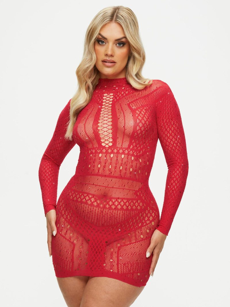 Jewelled Janelle Dress Red | Sexy Dresses Erotic Red