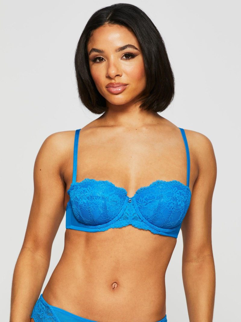 Sexy Lace Planet Padded Balcony Bra Cobalt | Bras Bras Bras