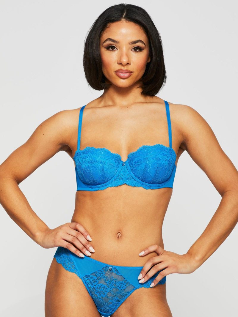 Sexy Lace Planet Padded Balcony Bra Cobalt | Bras Bras Bras